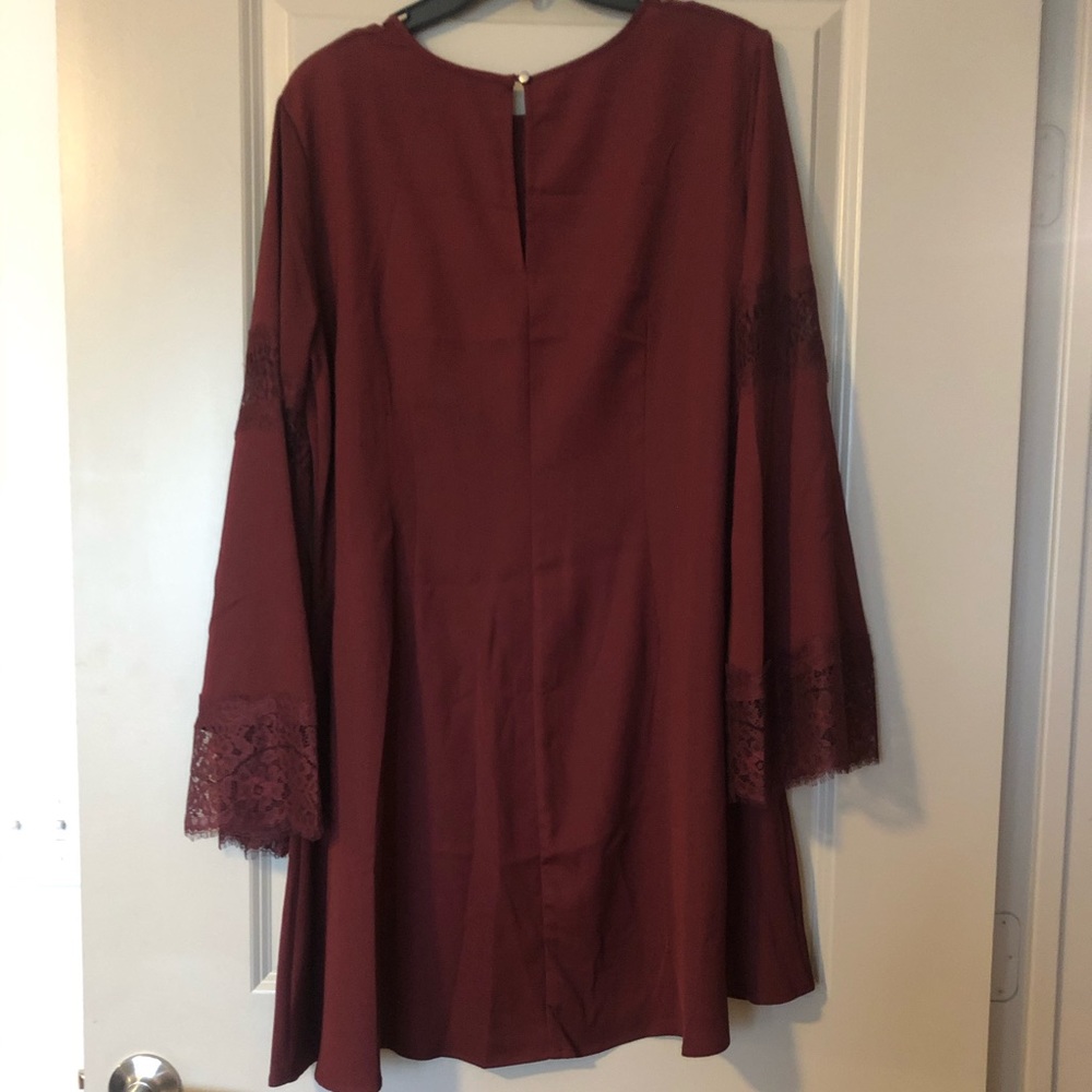 Burgundy Long Sleeve Dress